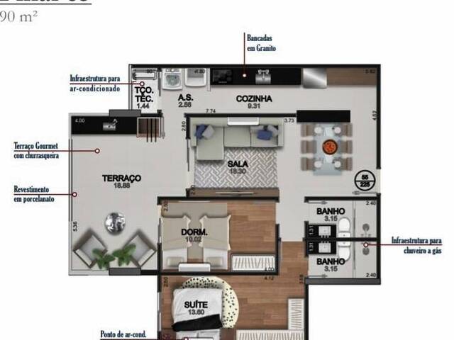 #P03CA2 - Apartamento para Venda em Praia Grande - SP - 3